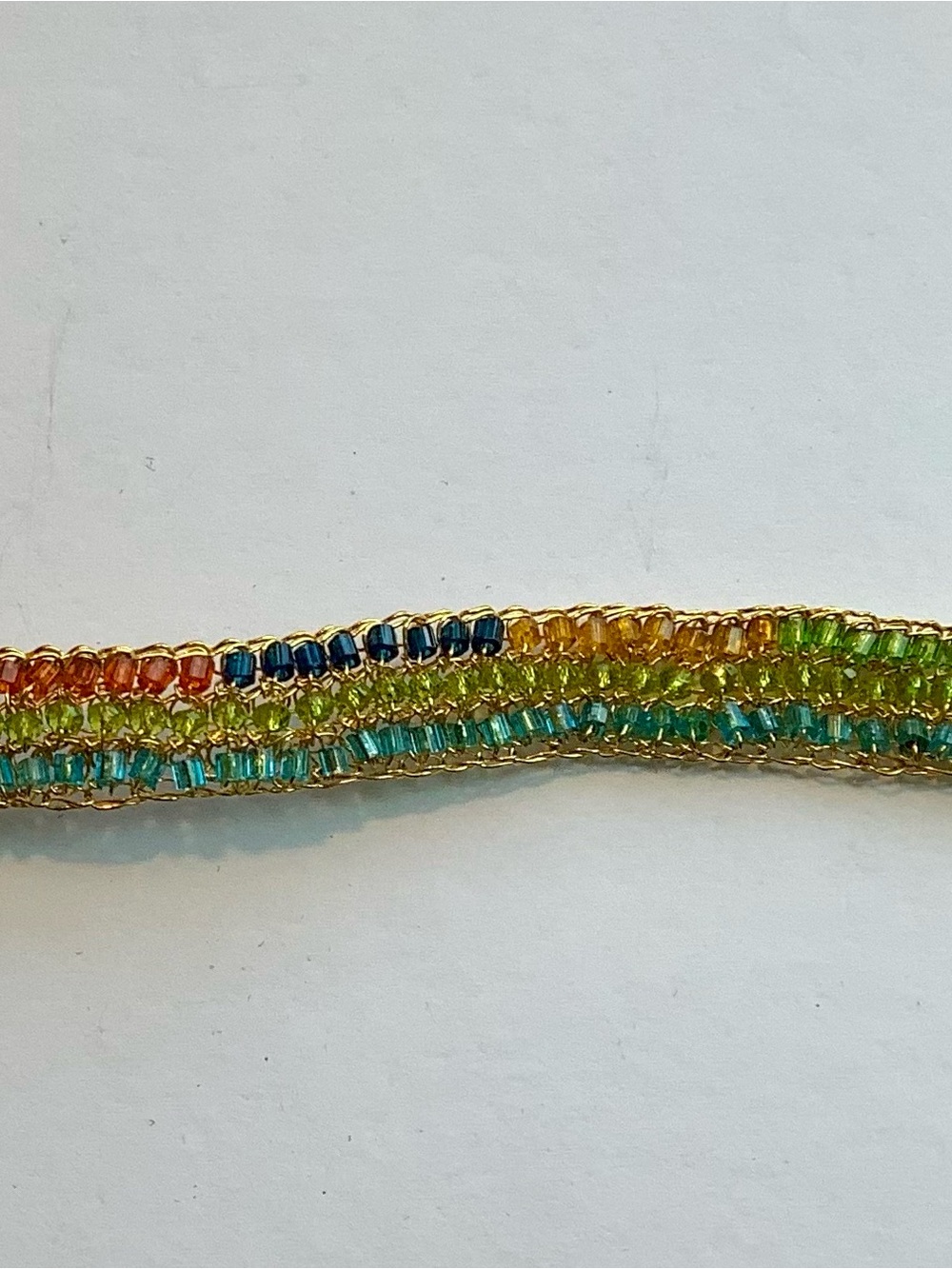 Frances Valentine Gold Bracelet with Blue, Green, Orange, and Yellow Beads - Picture 7 of 7